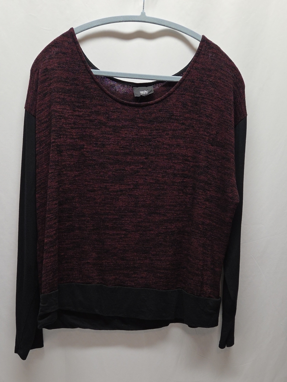Mossimo Supply Co. Marled Burgundy and Black Pullover Sweatshirt Vintage 90s